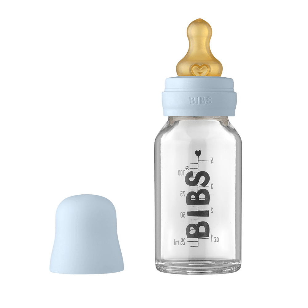 BIBS Baby Glass Bottle Set 110ml Baby Blue