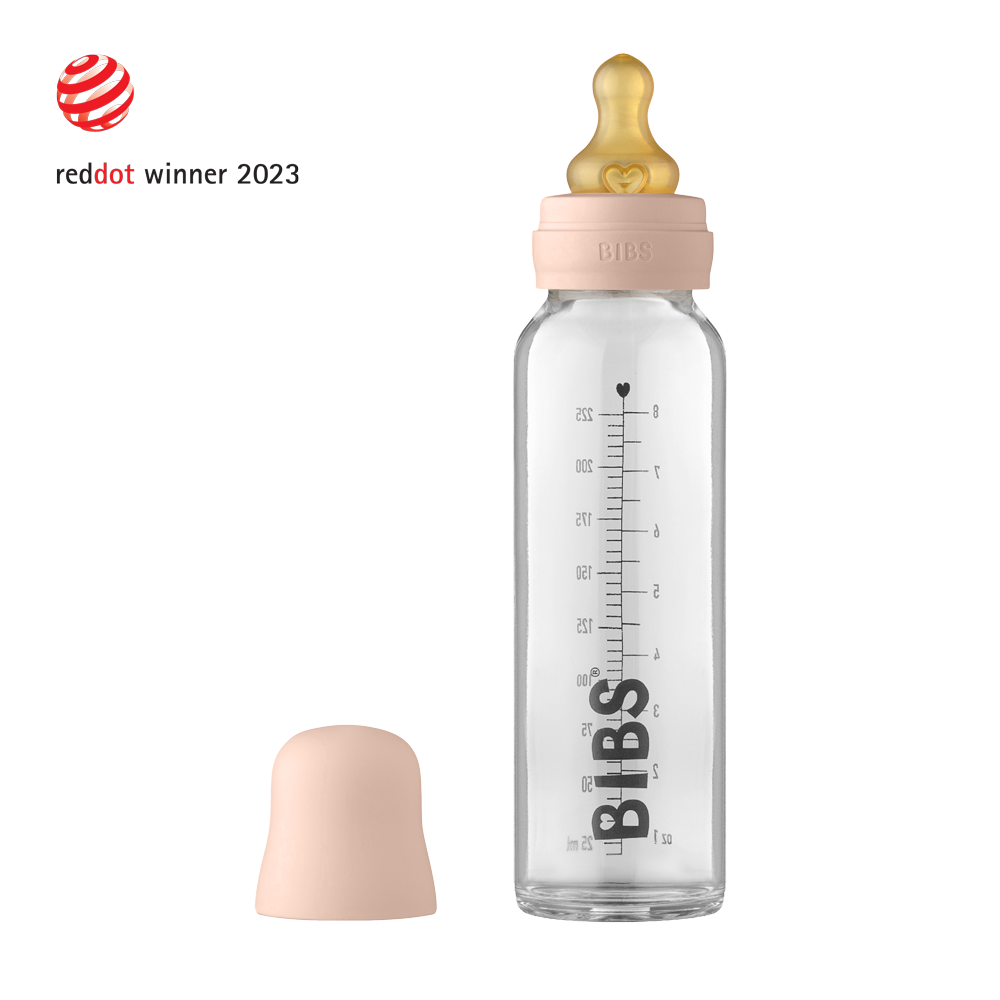 Baby Glass Bottle Complete Set 225ml - Blush