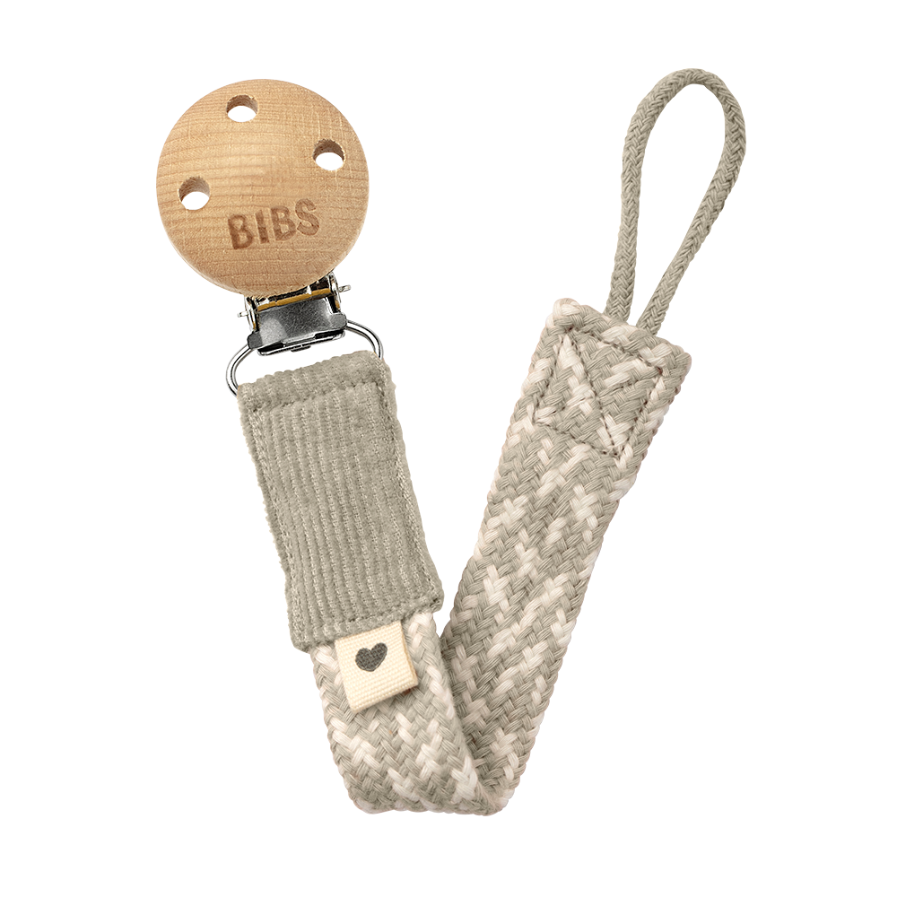Pacifier Clip Braided - Sand/Ivory