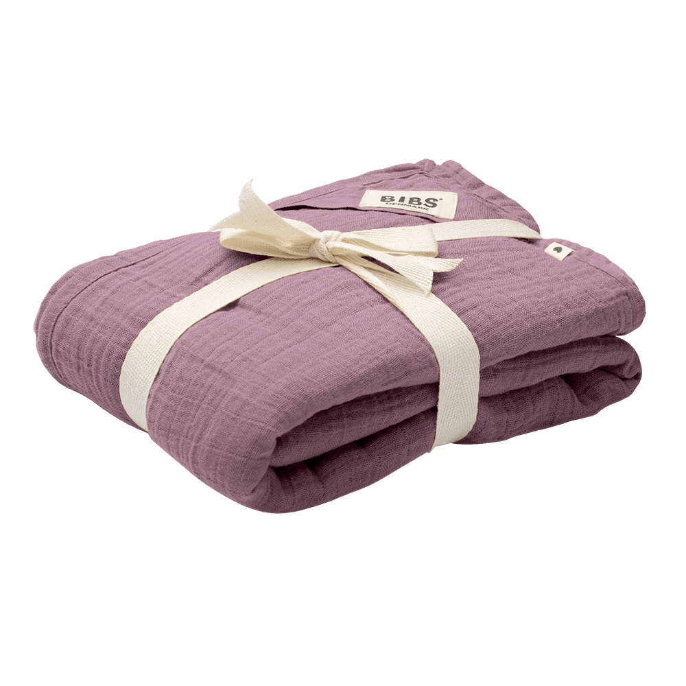 Goobie Baby Organic Cotton Muslin Swaddle Blanket - 47x47 Inches, 100% Cotton (Mauve)