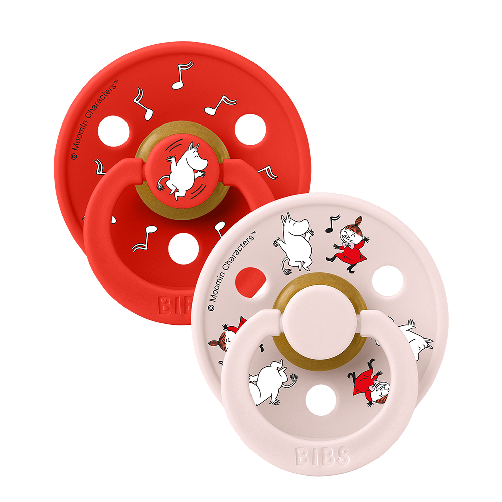 BIBS x Moomin Colour Pacifiers 2 pack Dancing - Candy Apple mix