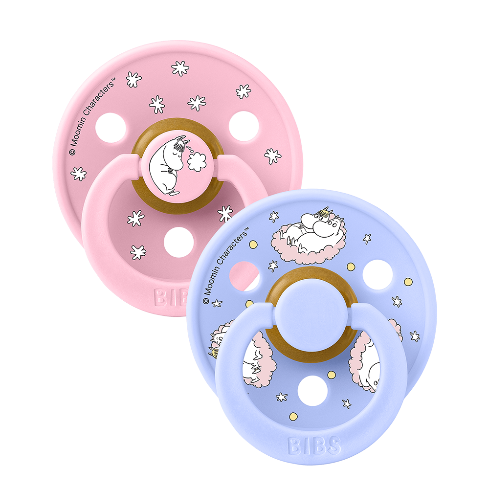 BIBS x Moomin Colour Pacifiers 2 pack Dreaming - Baby Pink mix