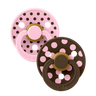 STUDIO Colour Pacifiers 2 Pack Polka - Baby Pink/Mocha - BIBS