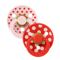 STUDIO Colour Pacifiers 2 Pack Polka - Blossom/Candy Apple - BIBS