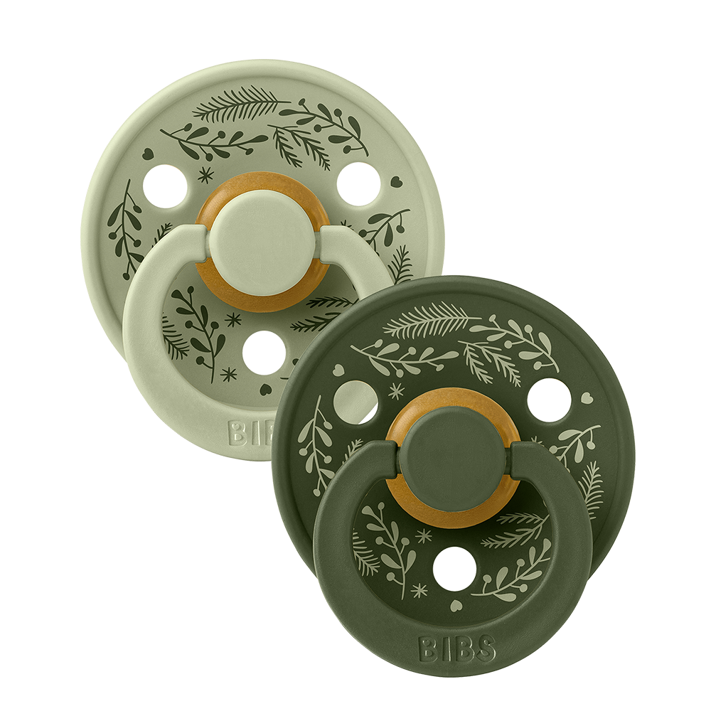 Colour Chupetes Pack de 2 Holiday Leaf - Sage/Hunter Green
