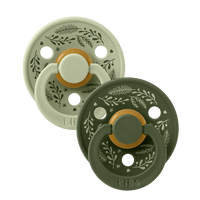 Colour Holiday Leaf Pacifiers 2 Pack - Sage/Hunter Green - BIBS