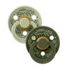 Colour Holiday Leaf Pacifiers 2 Pack - Sage/Hunter Green - BIBS