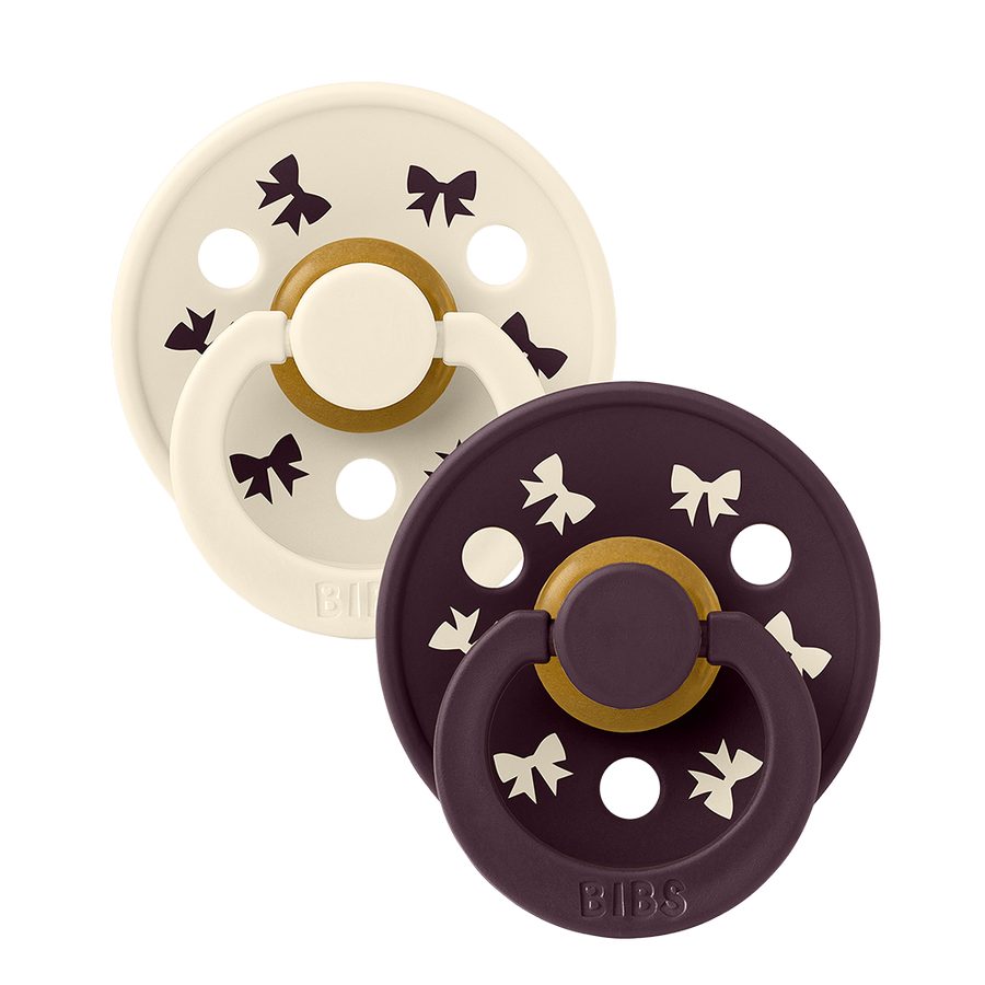 Colour Tétines Pack de 2 Édition Holiday Bow - Ivory/Plum