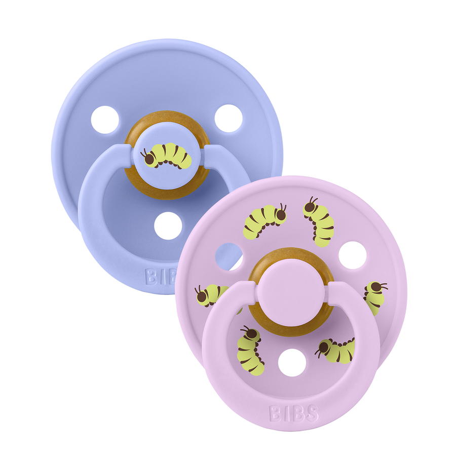 STUDIO Colour Pacifiers 2 Pack Caterpillar Mix - Hush/Violet Sky