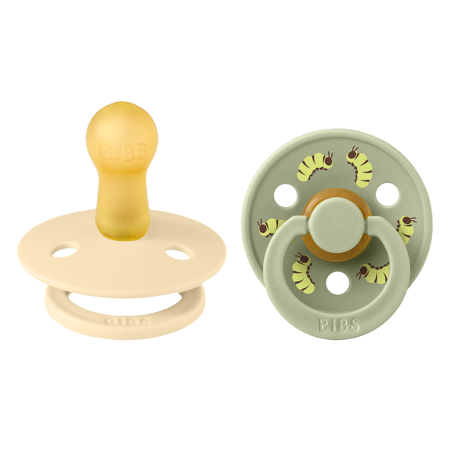 STUDIO Colour Pacifiers 2 Pack Caterpillar Mix - Silk/Sage