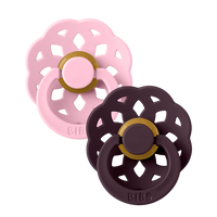 Boheme Pacifiers 2 Pack - Baby Pink/Plum - BIBS