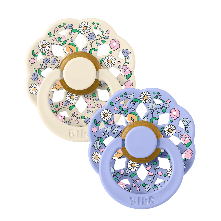BIBS x LIBERTY Boheme dudlíky 2 ks Chloe Meadow - Ivory Mix
