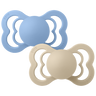 Supreme Pacifiers 2 Pack - Vanilla/Sky Blue - BIBS