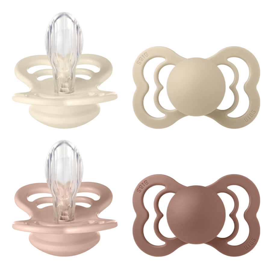 Supreme Pacifiers 4 Pack - Ivory/Vanilla/Blush/Woodchuck
