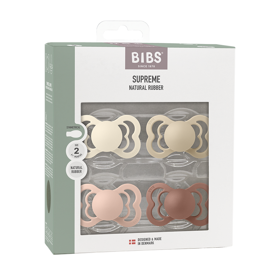 Supreme Pacifiers 4 Pack - Ivory/Vanilla/Blush/Woodchuck