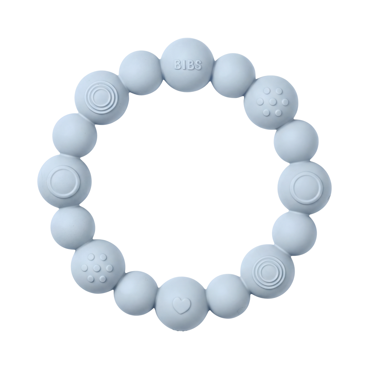 Beaded Teething Ring - Baby Blue