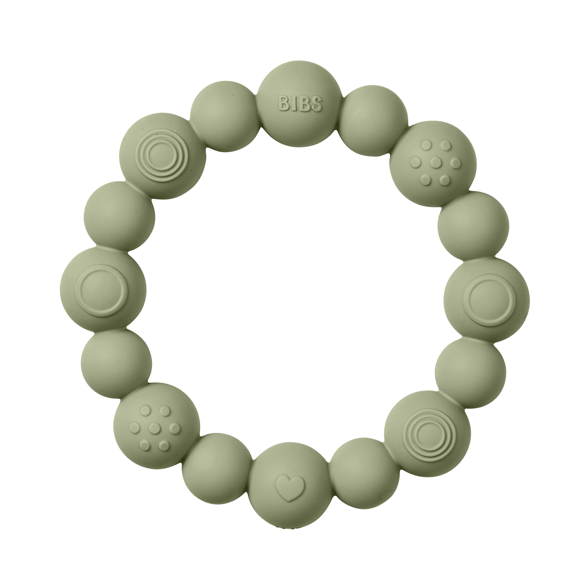 Beaded Teething Ring - Sage