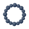 Beaded Teething Ring - Steel Blue