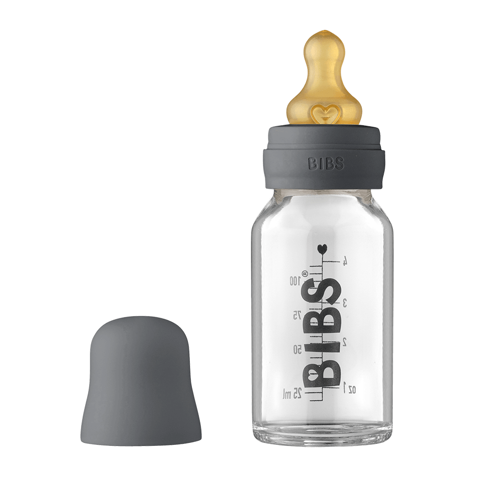 Baby Glass Bottle Complete Set 110ml - Iron - BIBS