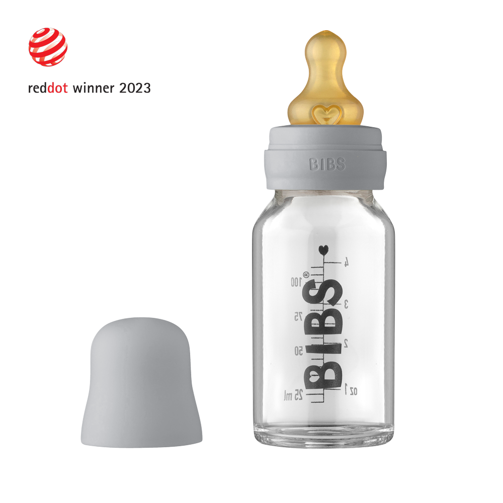 BIBS Baby Glass Bottle Complete Set 110ml Cloud