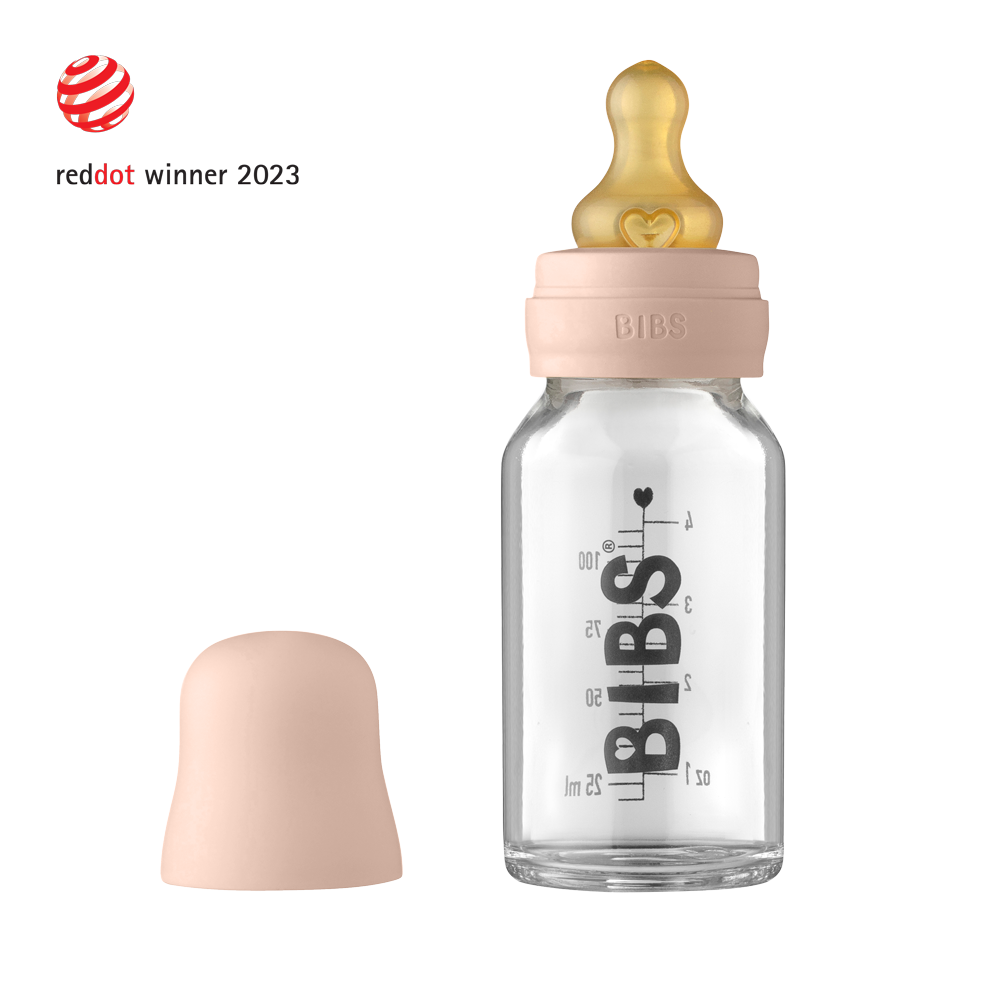 Baby Glass Bottle Complete Set 110ml - Blush