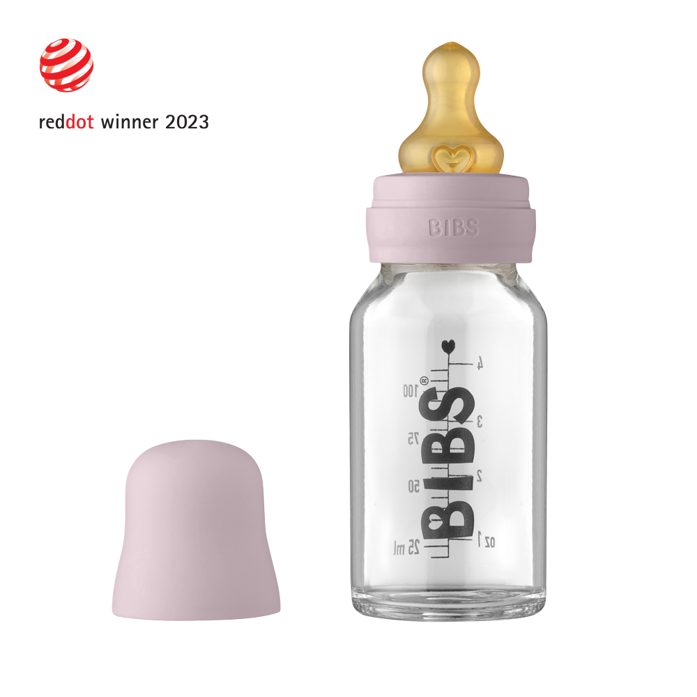 BIBS Baby Glass Bottle Complete Set 110ml Dusky Lilac