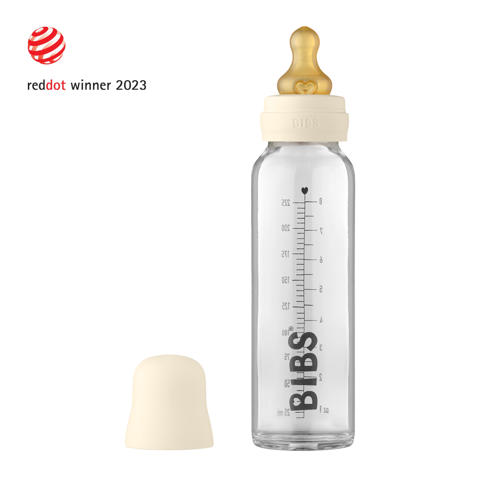 BIBS Baby Glass Bottle Complete Set 225ml Ivory