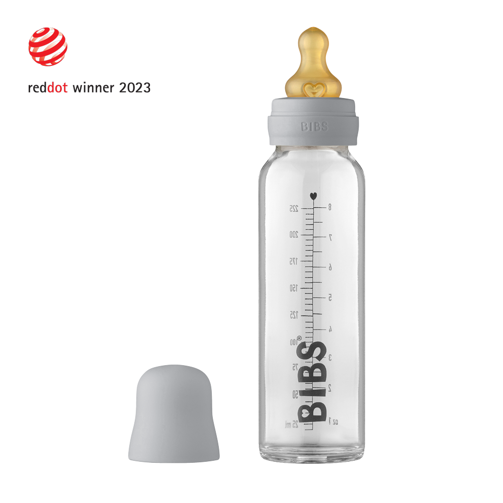 Baby Glass Bottle Complete Set 225ml - Cloud