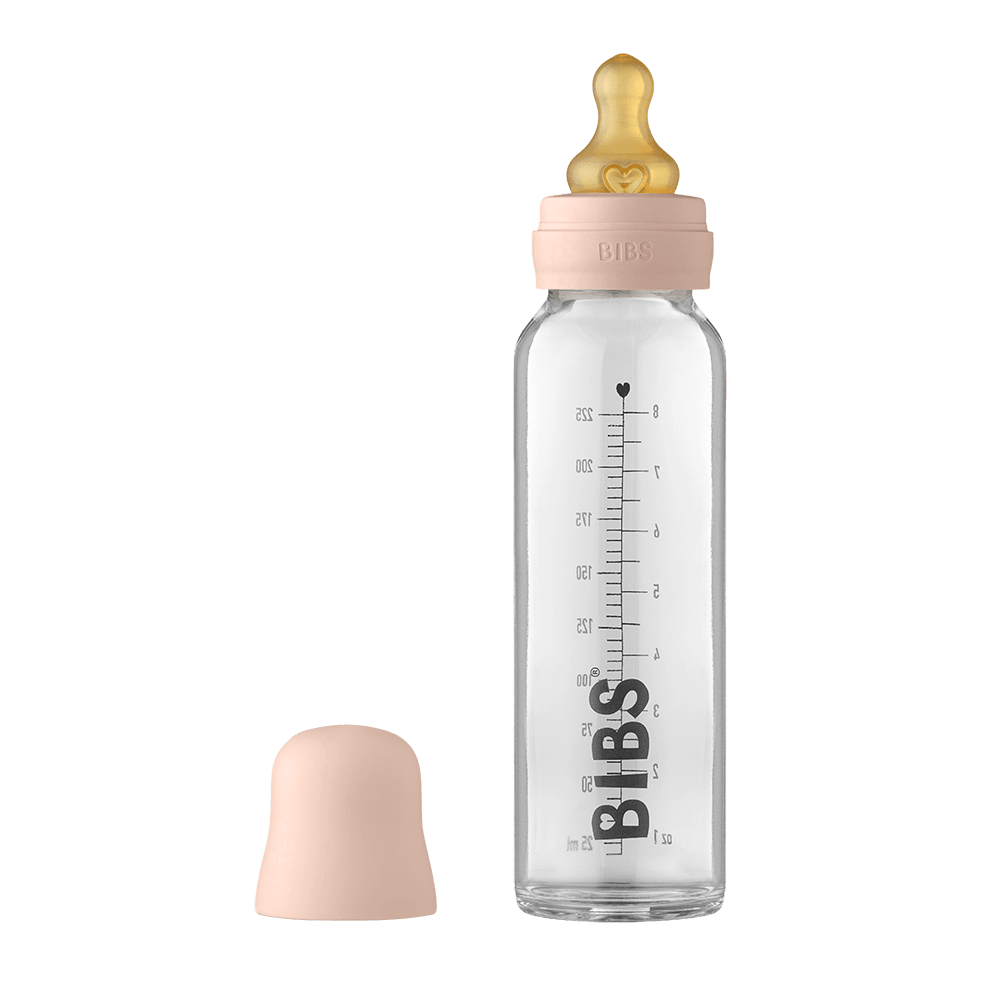 Baby Glass Bottle Complete Set 225ml - Blush - BIBS