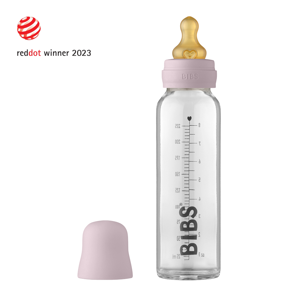 BIBS Baby Glass Bottle Complete Set 225ml Dusky Lilac