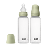 Baby BPA-Free PP Bottle Set 270ml 2 Pack Silicone - Sage - BIBS