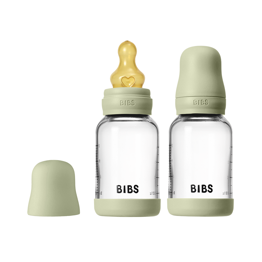 Baby Glasflaschen Set 120 ml 2er-Pack Latex - Sage