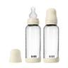 Baby Glass Bottle Set 240ml 2 Pack Silicone - Ivory - BIBS