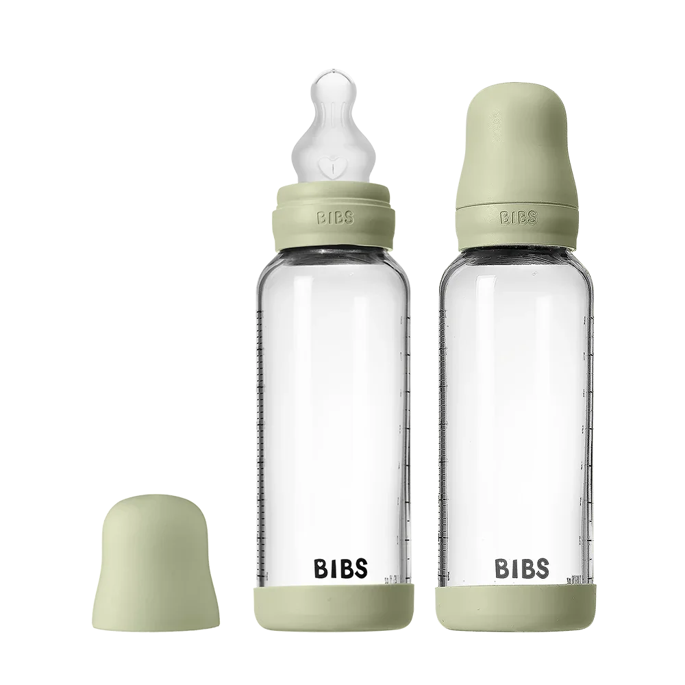 Baby Glasflaschen Set 240 ml 2er-Pack Silikon