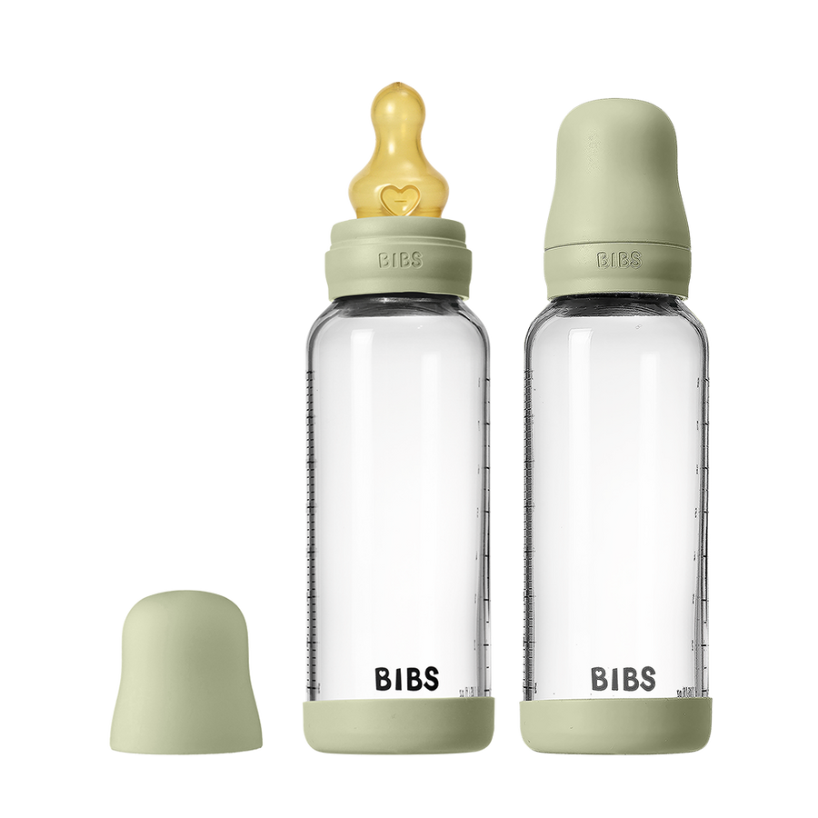 Baby Glasflaschen Set 240 ml 2er-Pack Latex - Sage