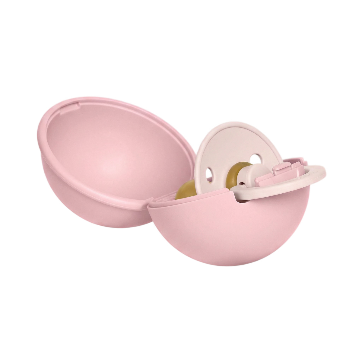 Colour Pacifier And Pacifier Case Mini - Petal/Baby Pink