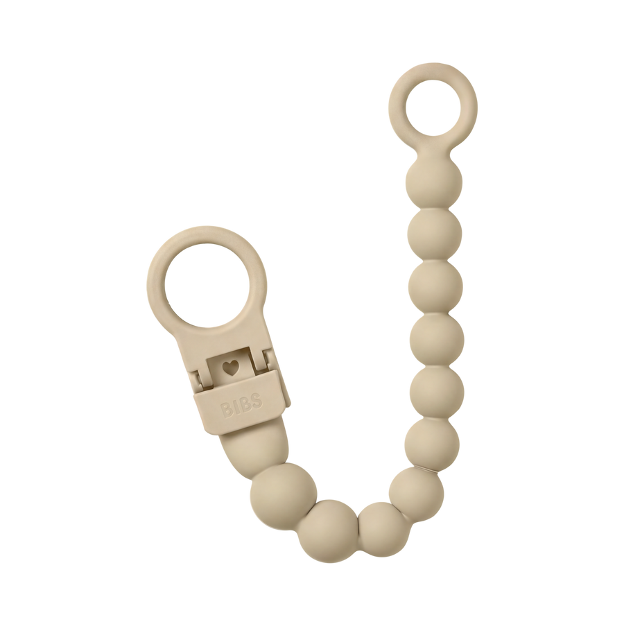 Pacifier Clip Beaded - Vanilla