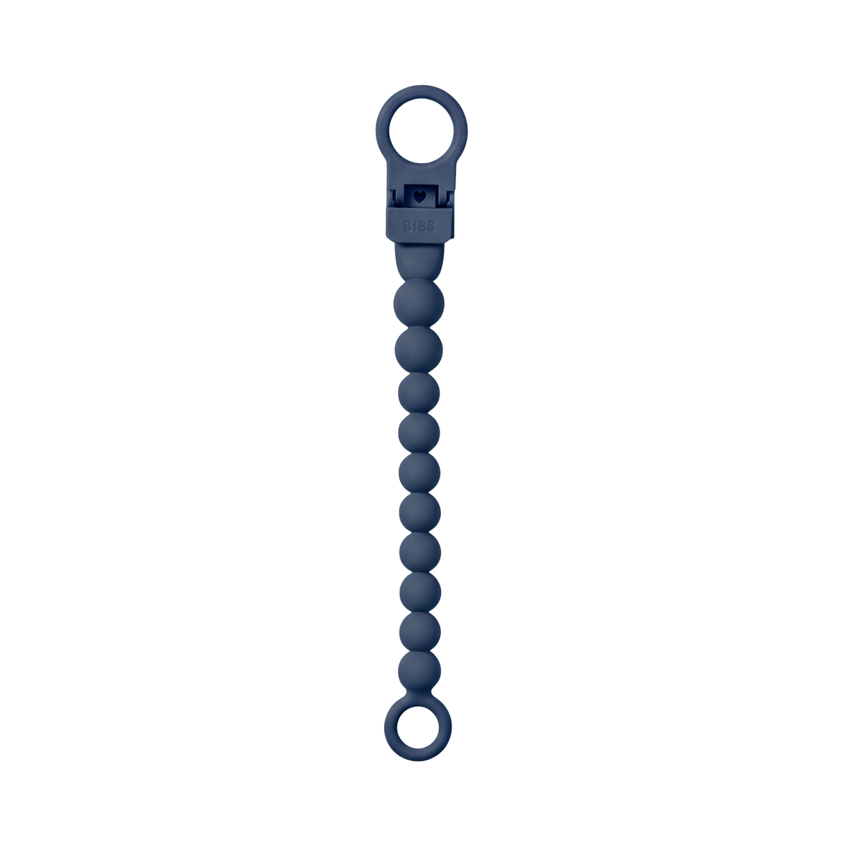 Pacifier Clip Beaded - Steel Blue