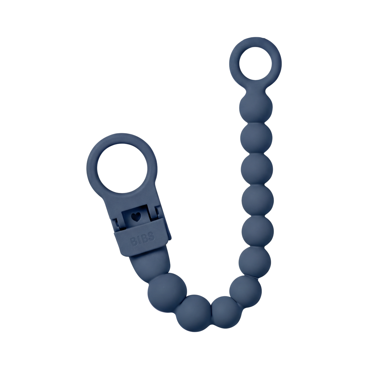 Pacifier Clip Beaded - Steel Blue