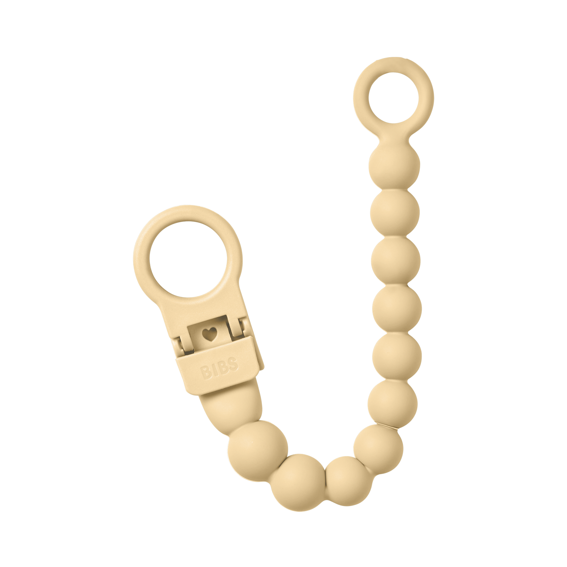 Pacifier Clip Beaded - Pale Butter