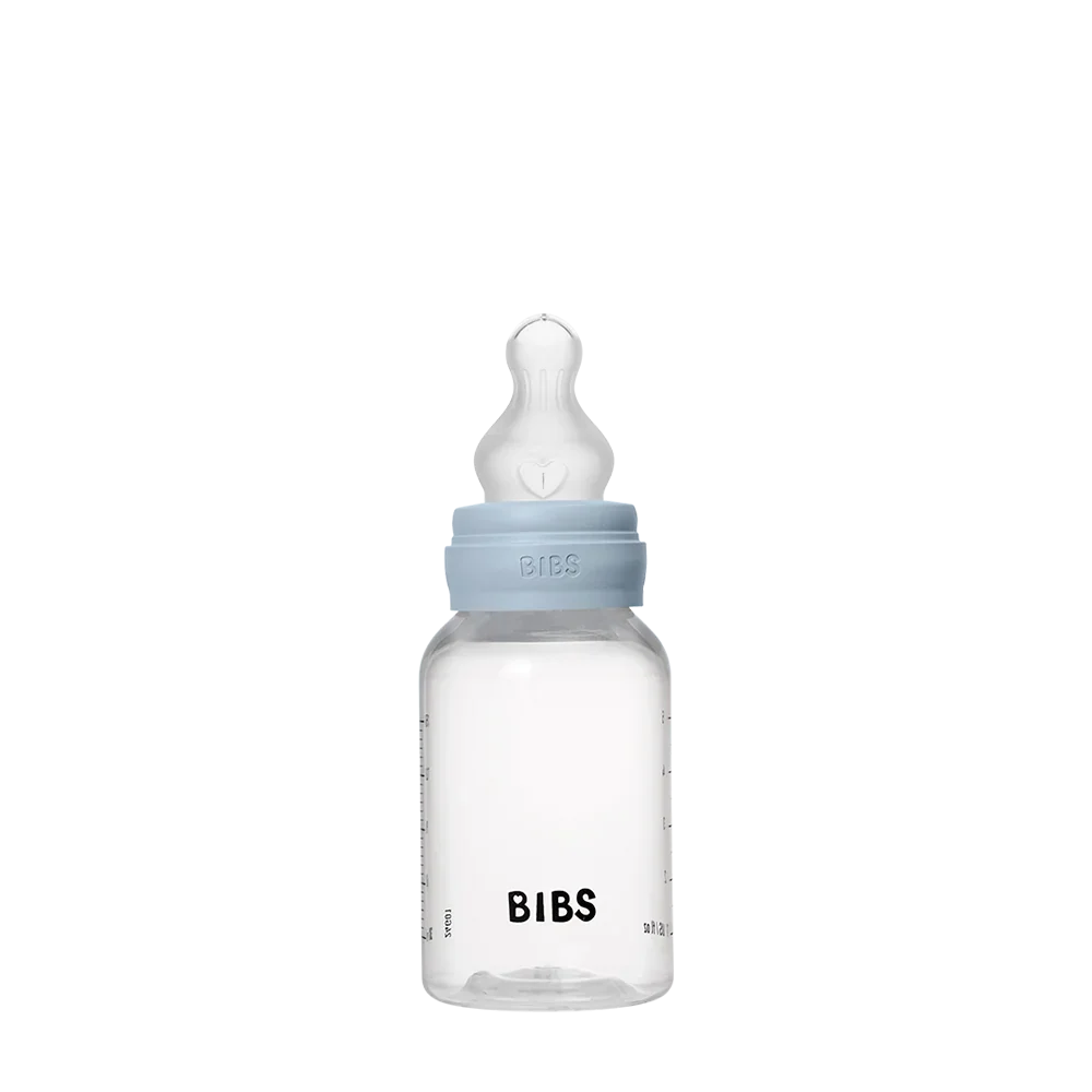 Biberon En Verre BIBS Baby 240ml - Tétine Ronde En Latex Naturel, Anti-colique, Favorise L'allaitement Naturel - Kit Complet Couleur Sage - 11