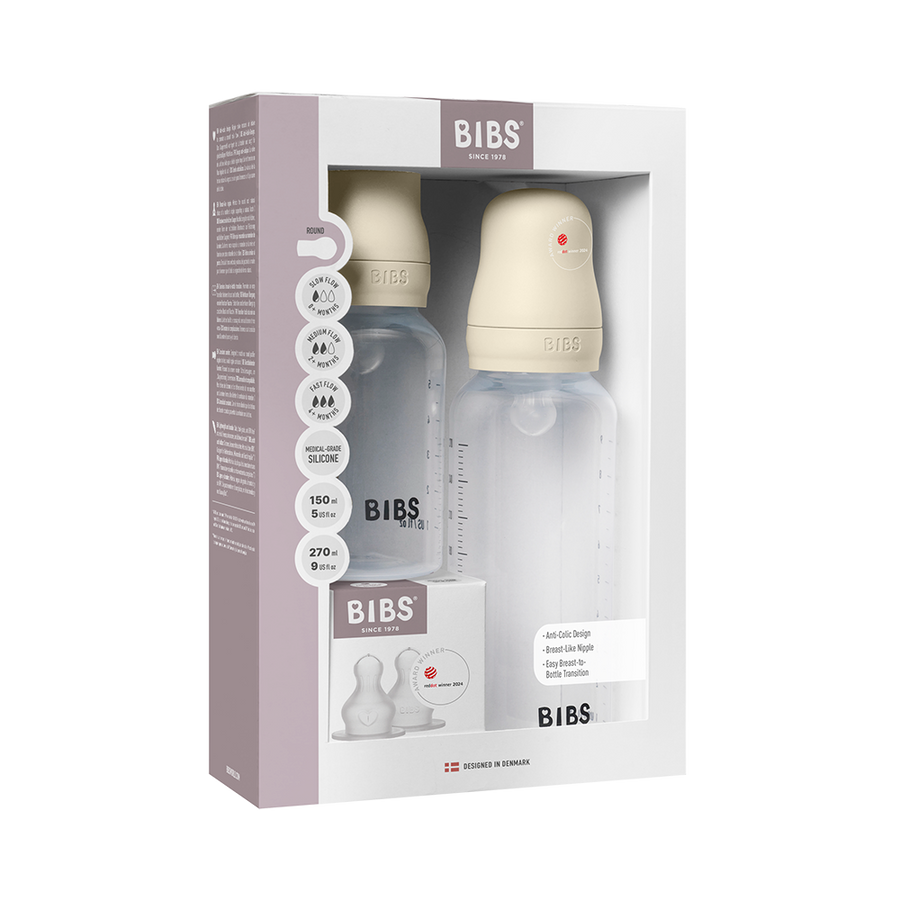 Baby BPA-freies PP-Flaschenset Grow and Flow 150 ml/270 ml Silikon - Ivory
