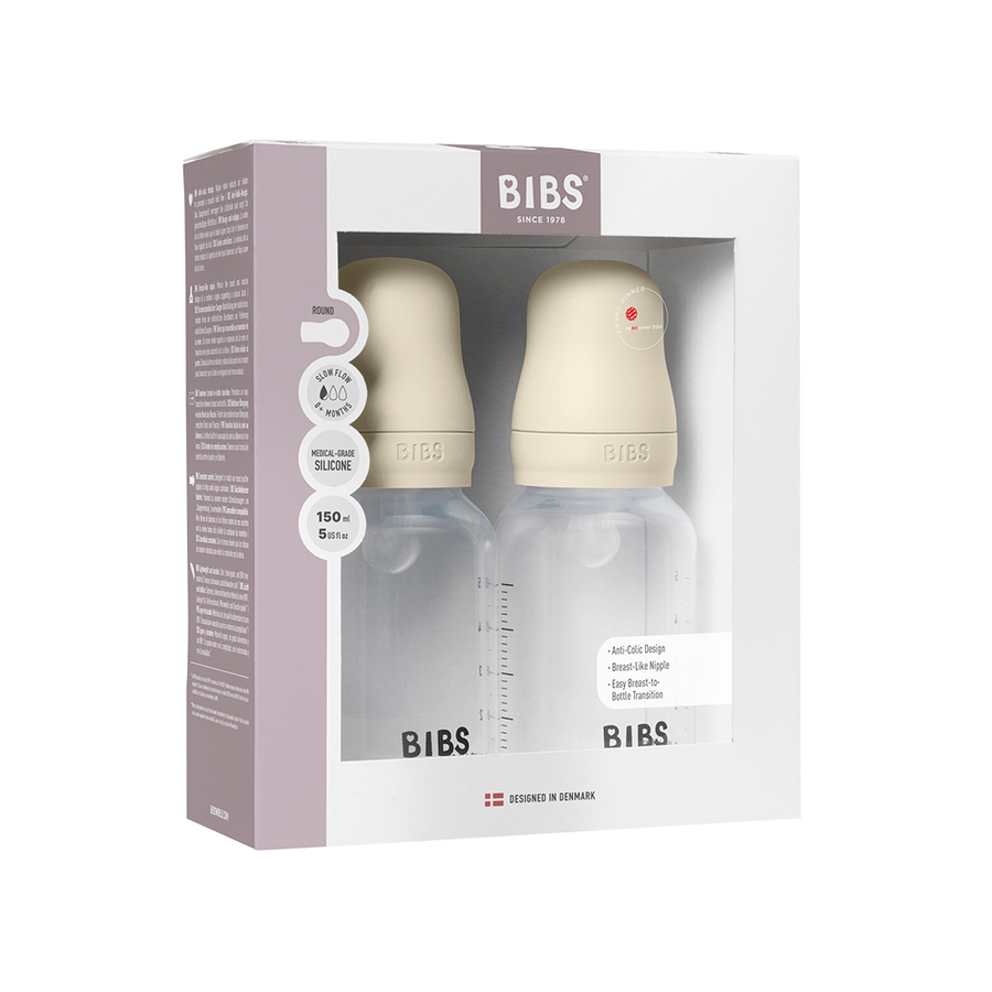 Σετ Βρεφικά Μπιμπερό BPA-Free PP 150ml 2 Τεμάχια Σιλικόνης - Ivory