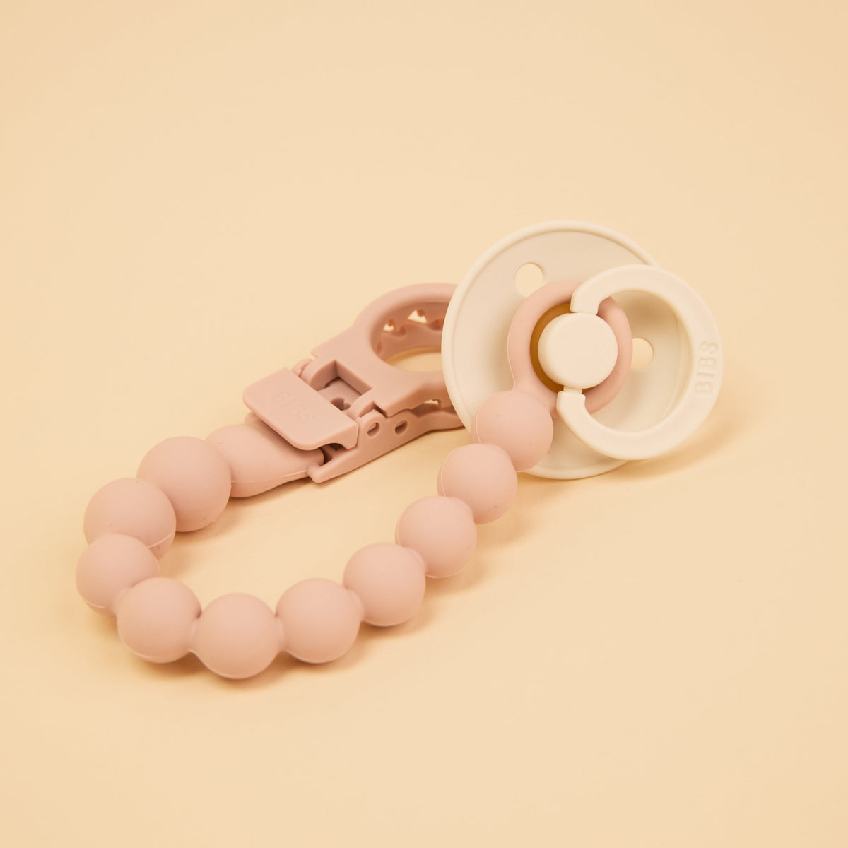 Pacifier Clip Beaded - Blush