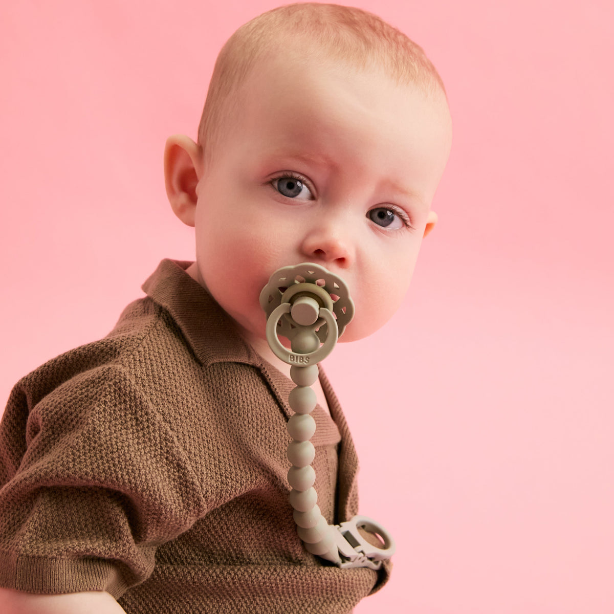 Pacifier Clip Beaded - Sage
