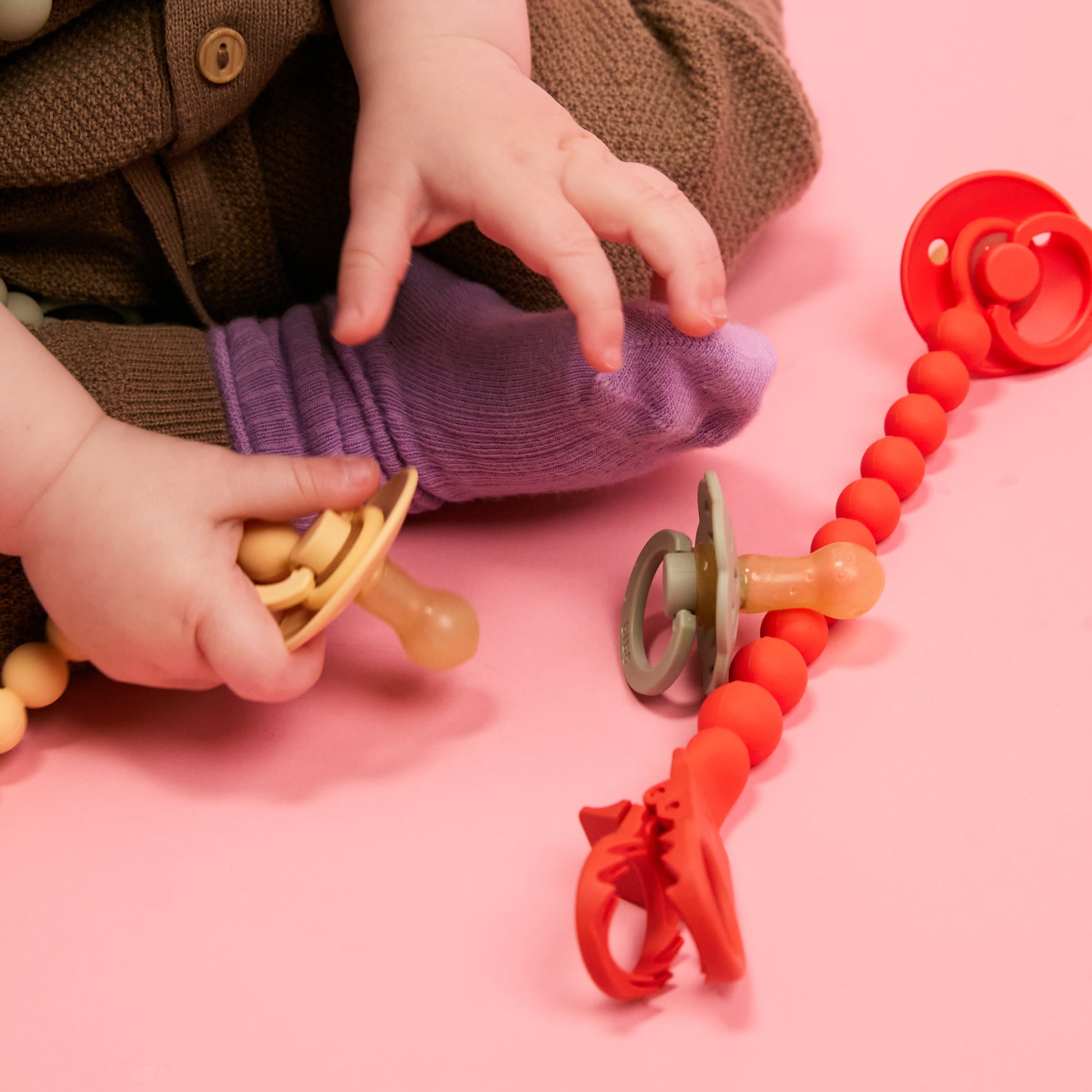 Pacifier Clip Beaded - Tango