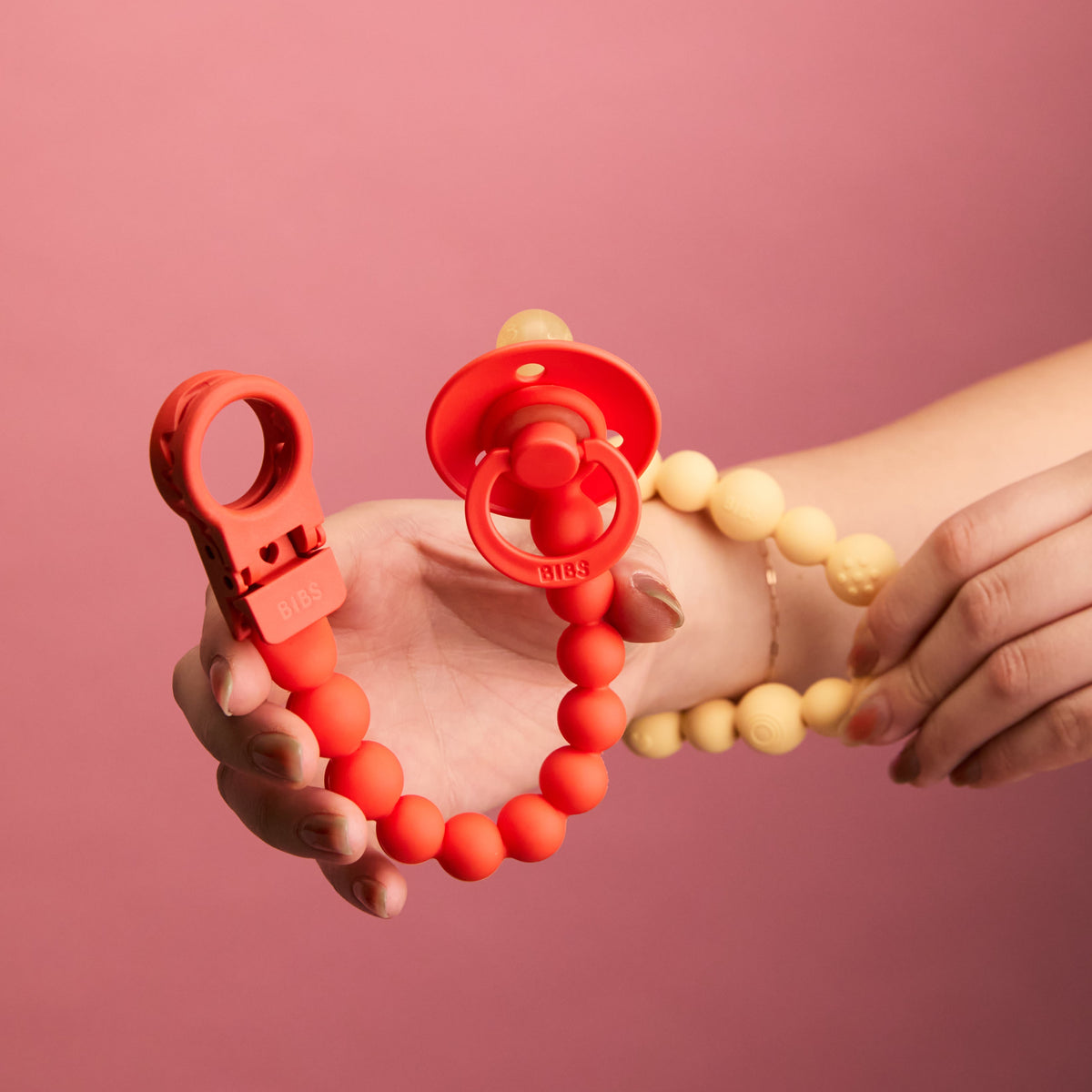 Beaded Teething Ring - Pale Butter