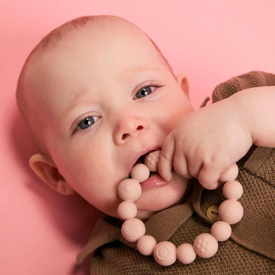 Beaded Teething Ring - Blush