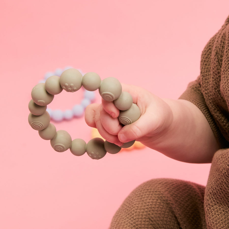 Beaded Teething Ring - Sage