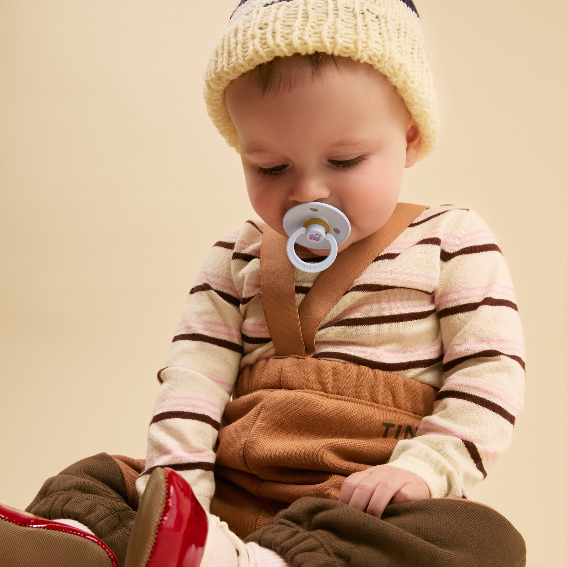 Colour Holiday Train Pacifier - Baby Blue